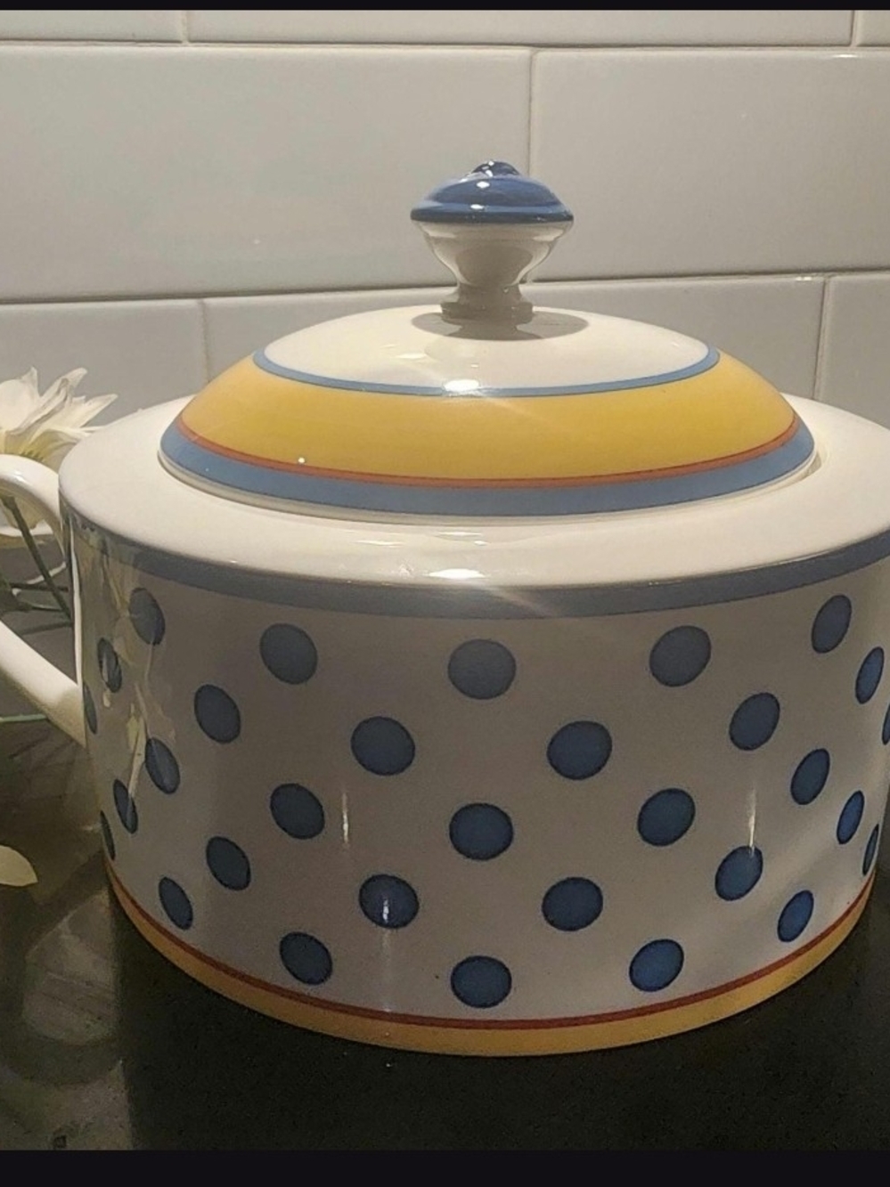 Villeroy  Boch Twist Anna Covered Tureen | Polka Dot Fine Vilbo China | Dishwash